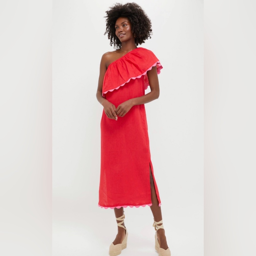 NWT tuckernuck Elegant Red One-Shoulder Dress